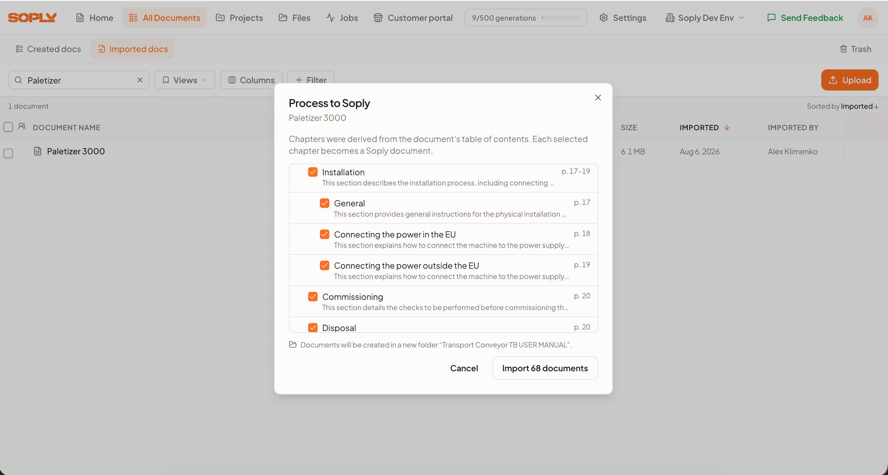 Soply existing files module: PDFs and documents organized in one library